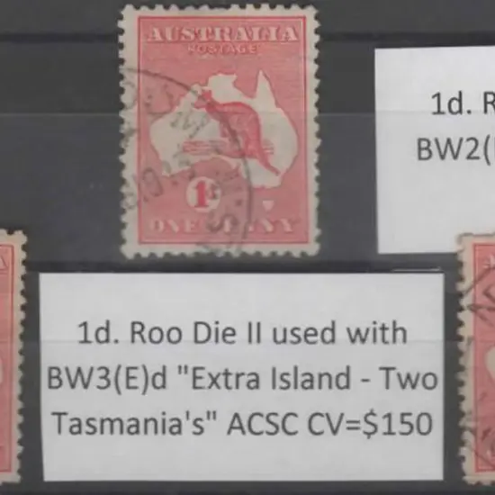 1913 1st wmk 1d red. Varieties for Die I ...