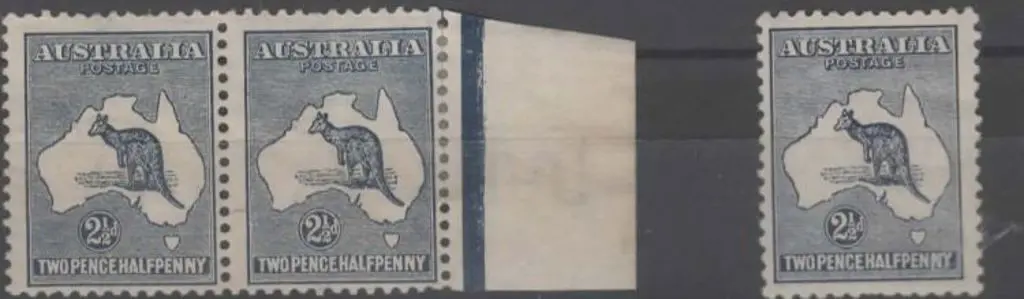 1913 1st wmk 2½d indigo Die II pair with selvedge ... Image 1++