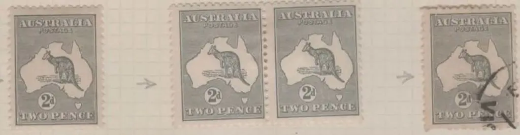 1915-28 3rd wmk 2d grey, Die IIA MLH pair & single ... Image 1++
