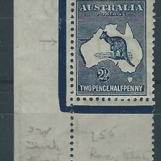 1915-28 3rd wmk 2½d deep blue, Die II. Bottom left ...