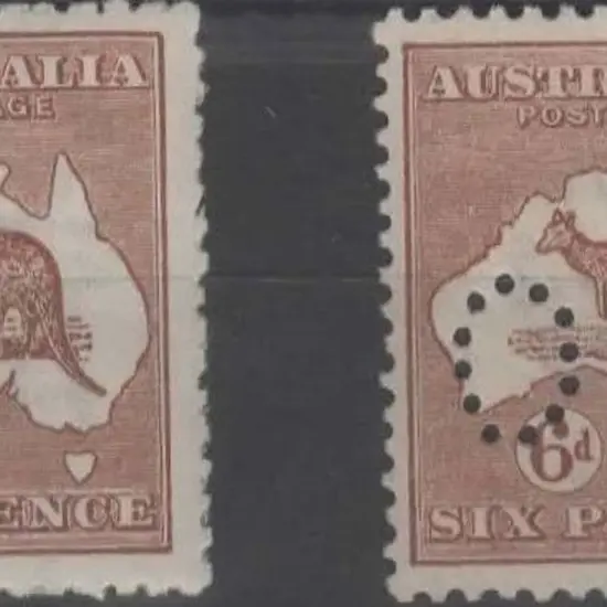 1915-28 3rd wmk 6d chestnut, Die IIB example plus ...