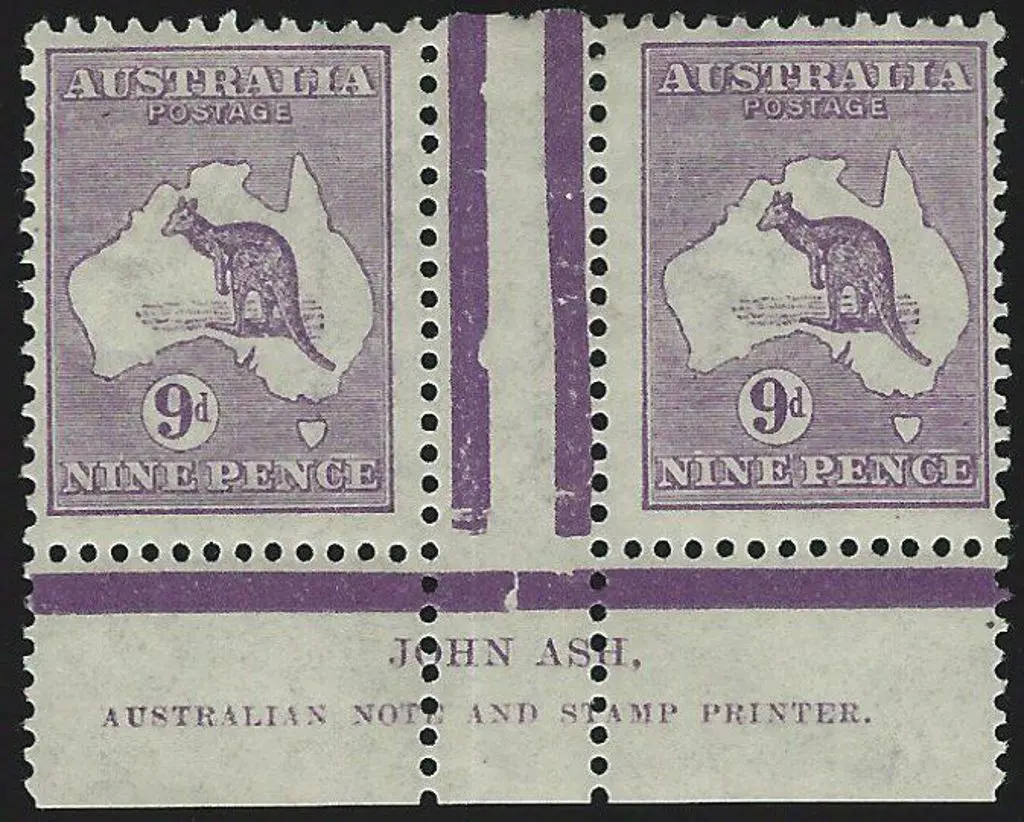 1915-28 3rd wmk 9d violet, Die IIB Ash imprint ... Image 1++