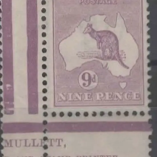 1915-28 3rd wmk 9d violet, Die IIB part Mullett ...
