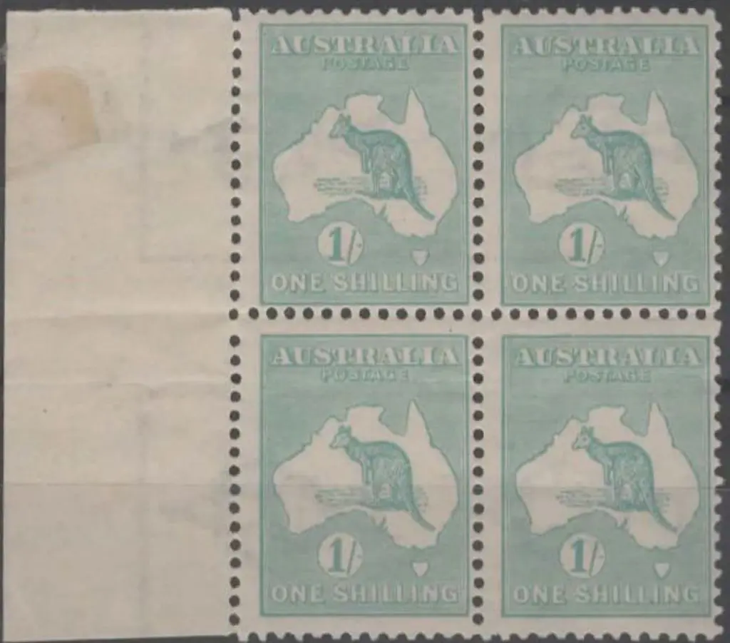 1915-28 3rd wmk 1/- blue green, Die IIB with wmk ... Image 1++