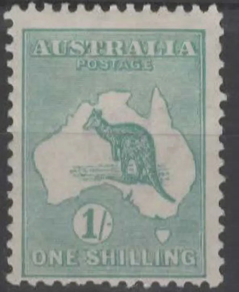 1915-28 3rd wmk 1/- deep blue green, Die IIB. ... Image 1++