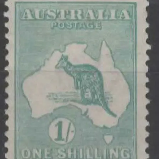 1915-28 3rd wmk 1/- deep blue green, Die IIB. ...