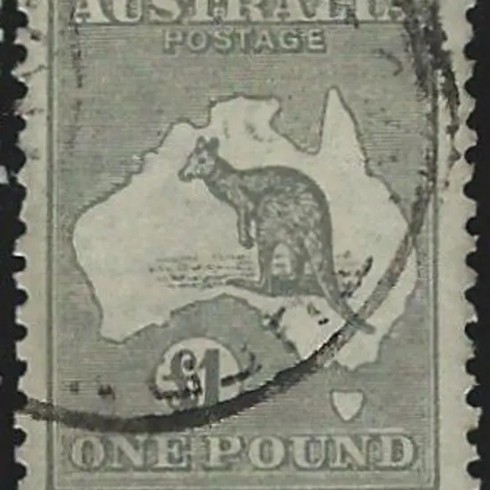 1915-28 3rd wmk £1 grey with indistinct cds, ...