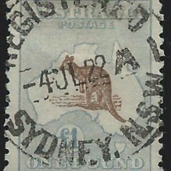 1915-28 3rd wmk £1 light brown & pale blue good to ...