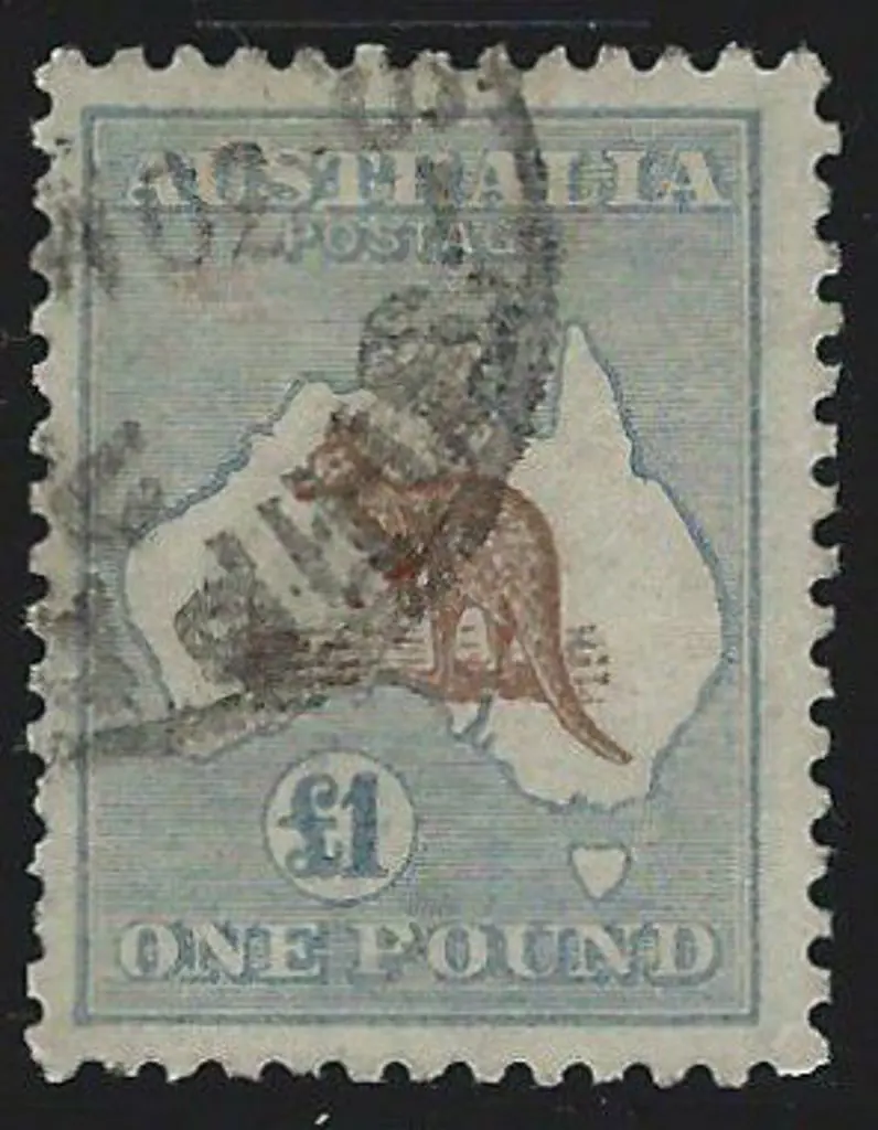 1915-28 3rd wmk £1 chocolate & dull blue. Good to ... Image 1++