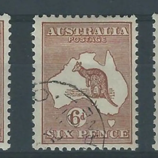 1929-30 Sm Mult wmk 6d chestnut Die IIB. MLH, CTO ...