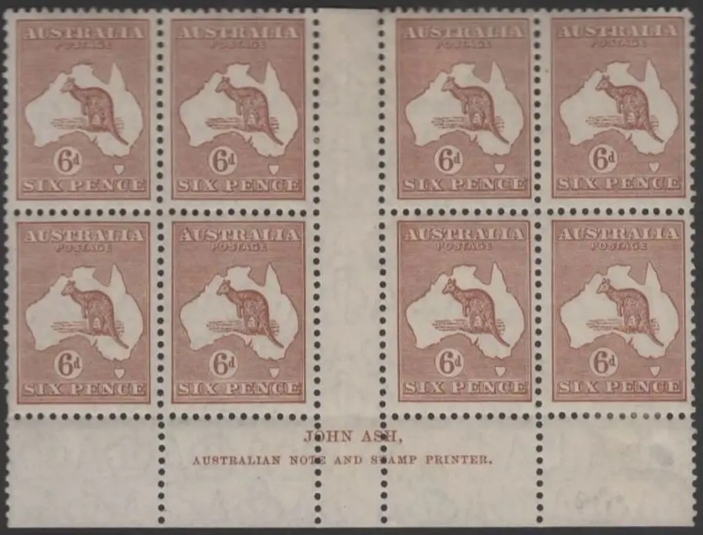 1929-30 Sm Mult wmk 6d chestnut Die IIB Ash ... Image 1++