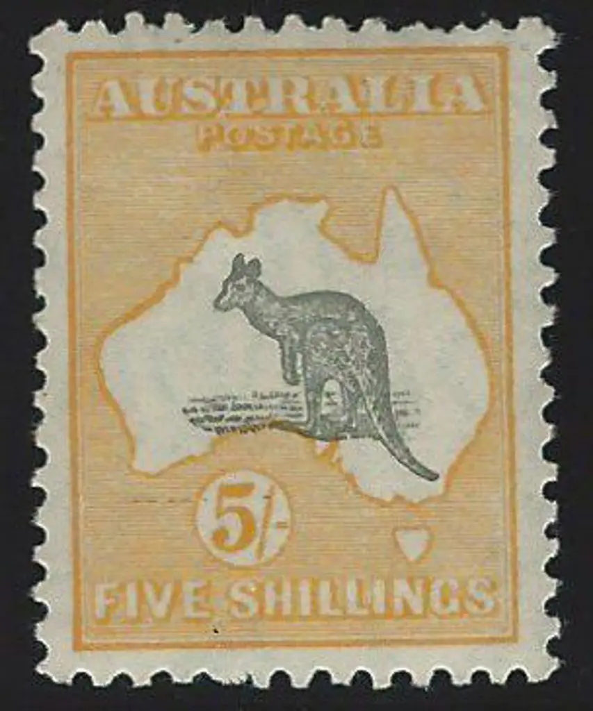 1929-30 Sm Mult wmk 5/- greyish black & ... Image 1++
