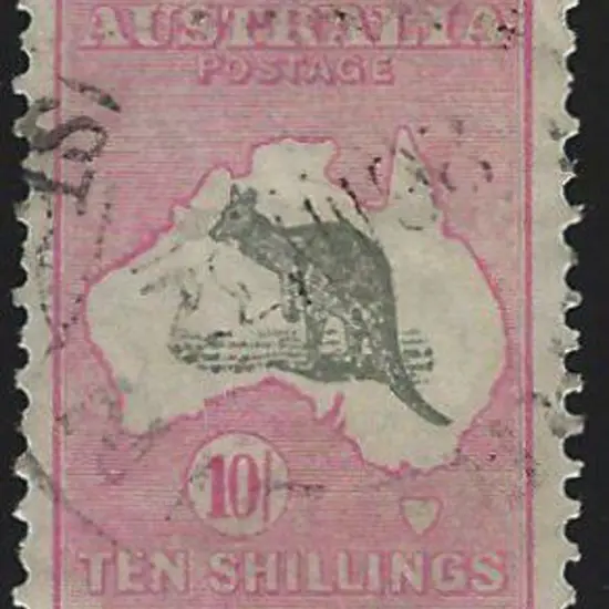 1929-30 Sm Mult wmk 10/- grey & pale pink. Good to ...