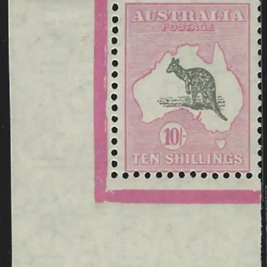 1929-30 Sm Mult wmk 10/- grey & pale pink with ...