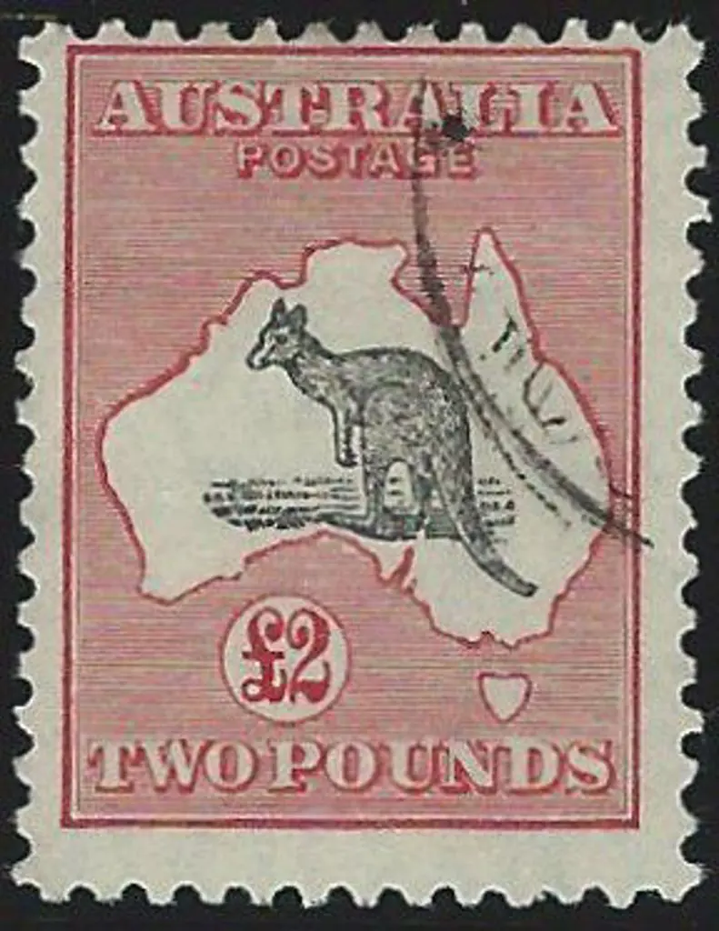 1929-30 Sm Mult wmk £2 black & rose with "white ... Image 1++