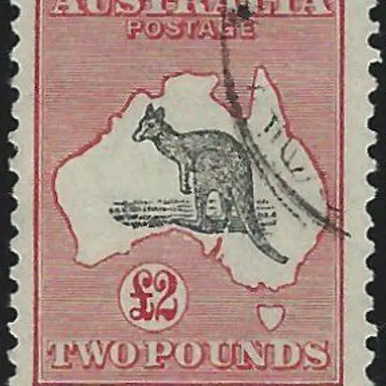 1929-30 Sm Mult wmk £2 black & rose with "white ...