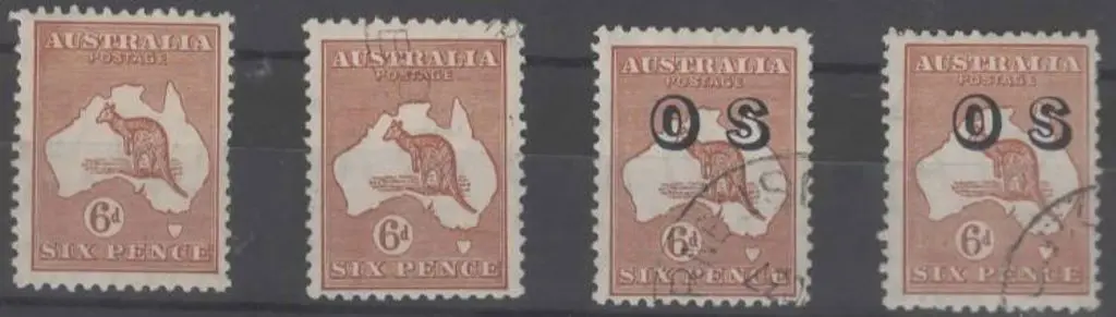 1931-47 CofA 6d chestnut singles MUH (stained ... Image 1++