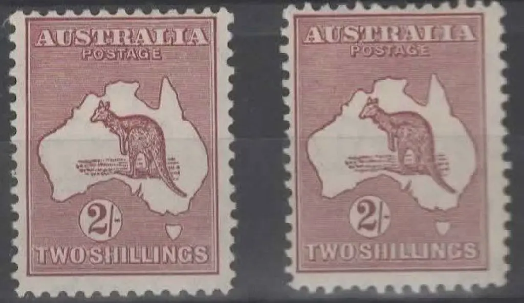 1931-47 CofA 2/- maroon Die II with "cut throat ... Image 1++