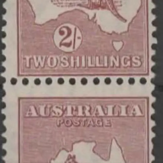 1931-47 CofA 2/- maroon Die II vertical pair, top ...