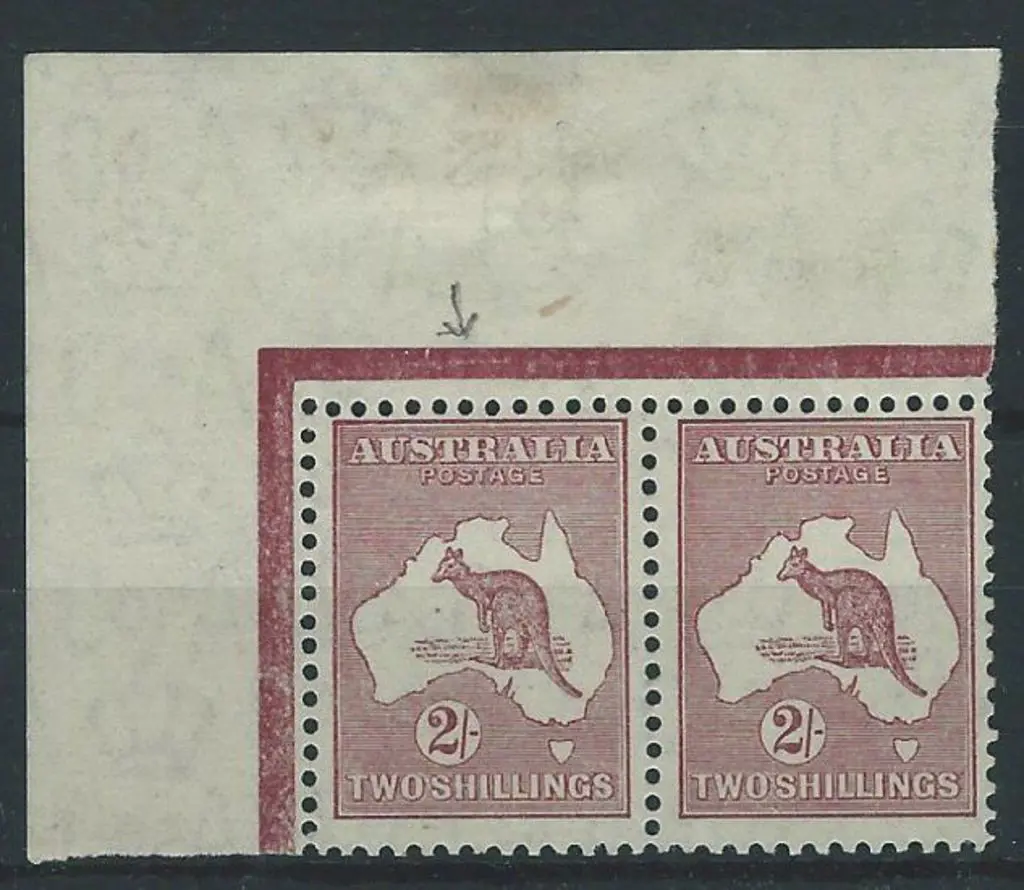 1931-47 CofA 2/- maroon Die II positional MUH pair ... Image 1++