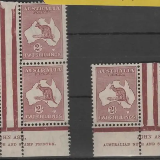 1931-47 CofA 2/- maroon Die II Ash imprint pair ...
