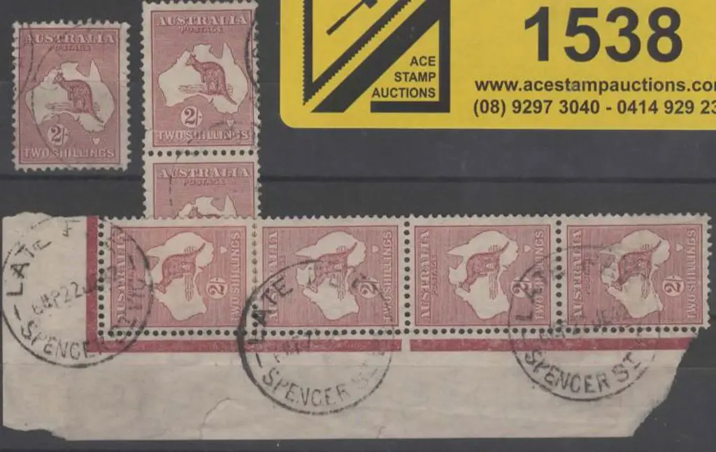 1931-47 CofA 2- maroon Die II positional vertical ... Image 1++