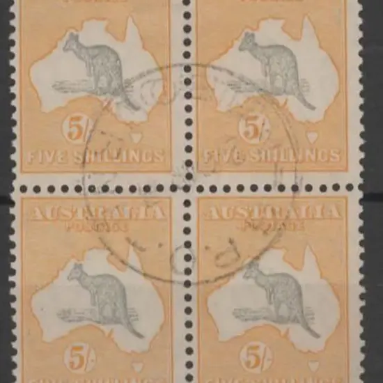 1931-47 CofA 5/- grey & yellow-orange fine used ...