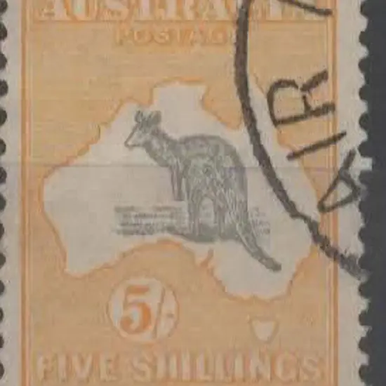 1931-47 CofA 5/- grey & yellow with "Ewe faced ...