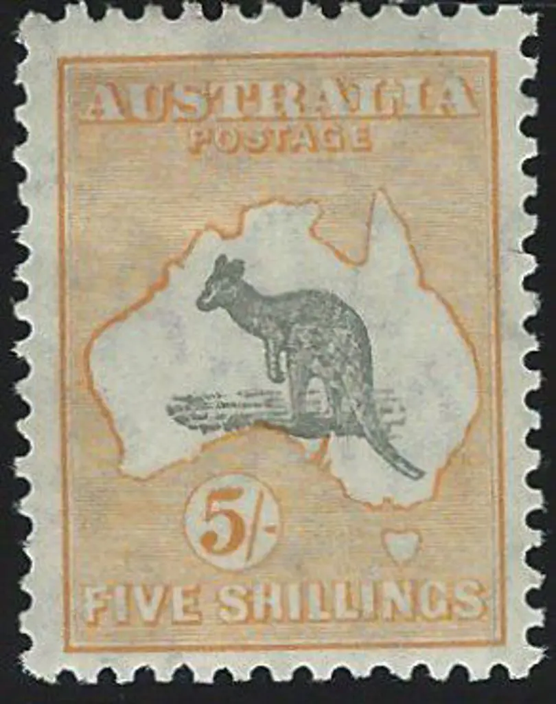 1931-47 CofA 5/- grey & yellow. Fresh MLH, ... Image 1++