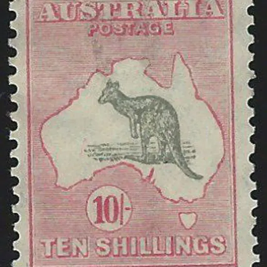 1931-47 CofA 10/- grey & pink. Unused without gum. ...