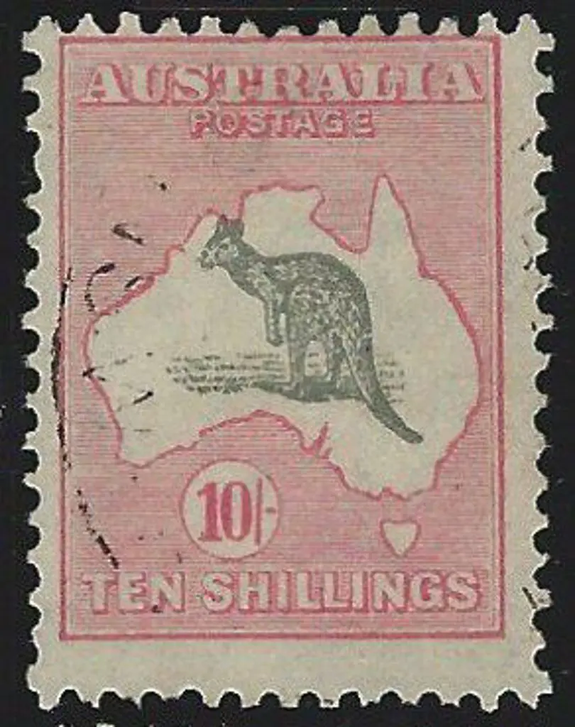 1931-47 CofA 10/- grey & pink with "muzzled ... Image 1++