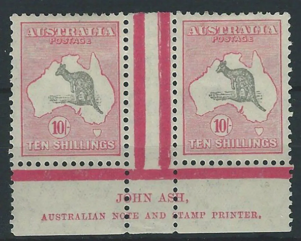 1931-47 CofA 10/- grey & pink John Ash imprint ... Image 1++