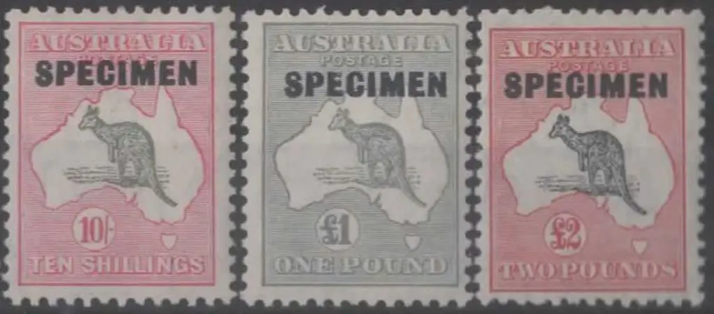 1931-47 CofA 10/-, £1 & £2 ovptd "SPECIMEN" type ... Image 1++