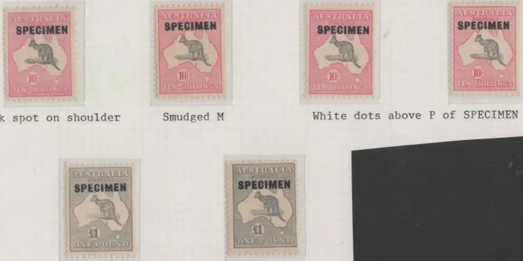1931-47 CofA 10/- ovptd "SPECIMEN" x 4, incl 3 MUH ... Image 1++