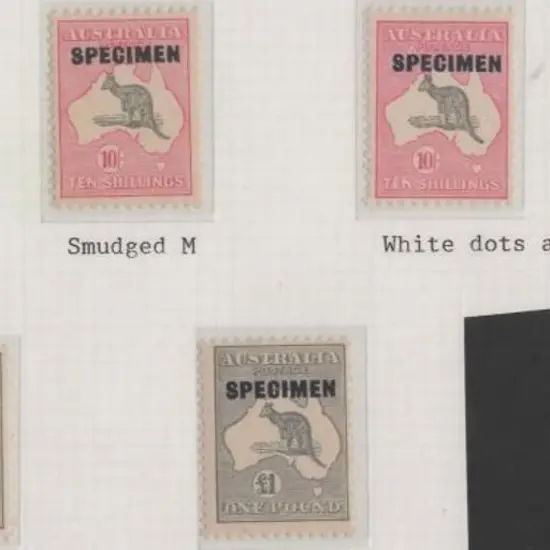 1931-47 CofA 10/- ovptd "SPECIMEN" x 4, incl 3 MUH ...