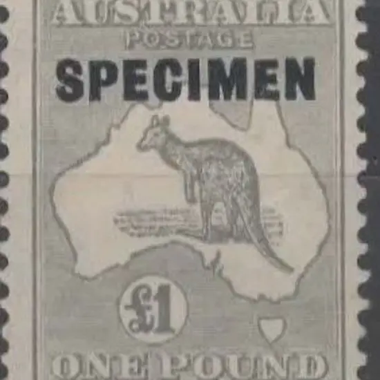 1931-47 CofA £1 grey ovptd "SPECIMEN" Type D. MLH. ...