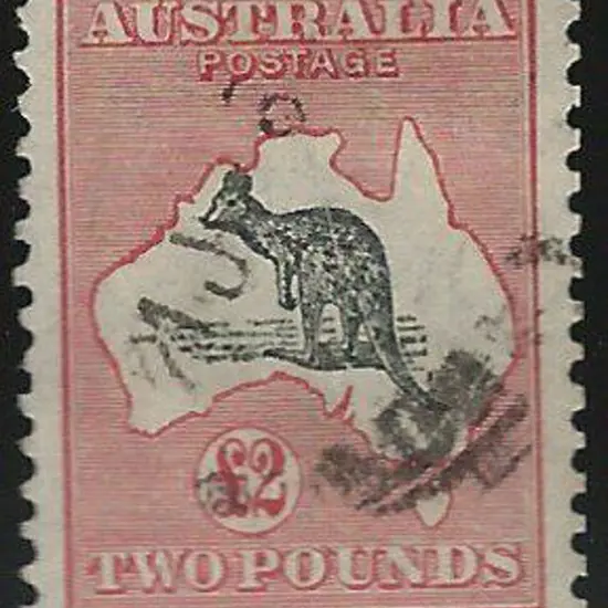 1931-47 CofA £2 grey & rose-crimson with "white ...
