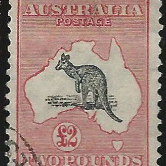 1931-47 CofA £2 grey & rose-crimson with "white ...