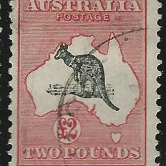 1931-47 CofA £2 grey & rose-crimson with "white ...