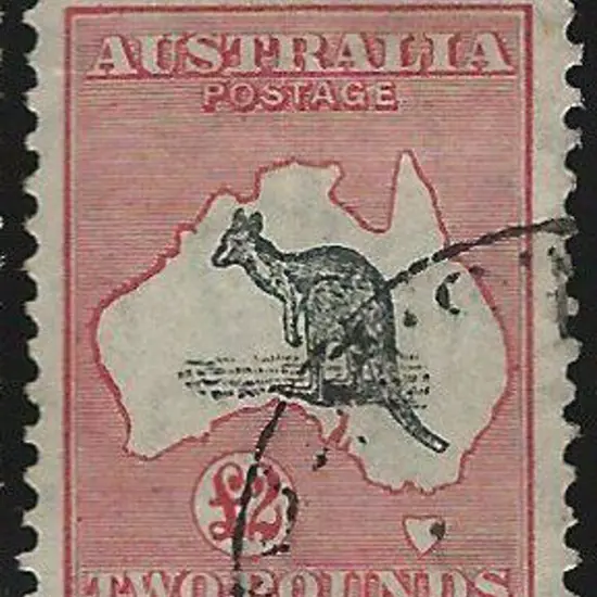 1931-47 CofA £2 grey & rose-crimson with "weeping ...