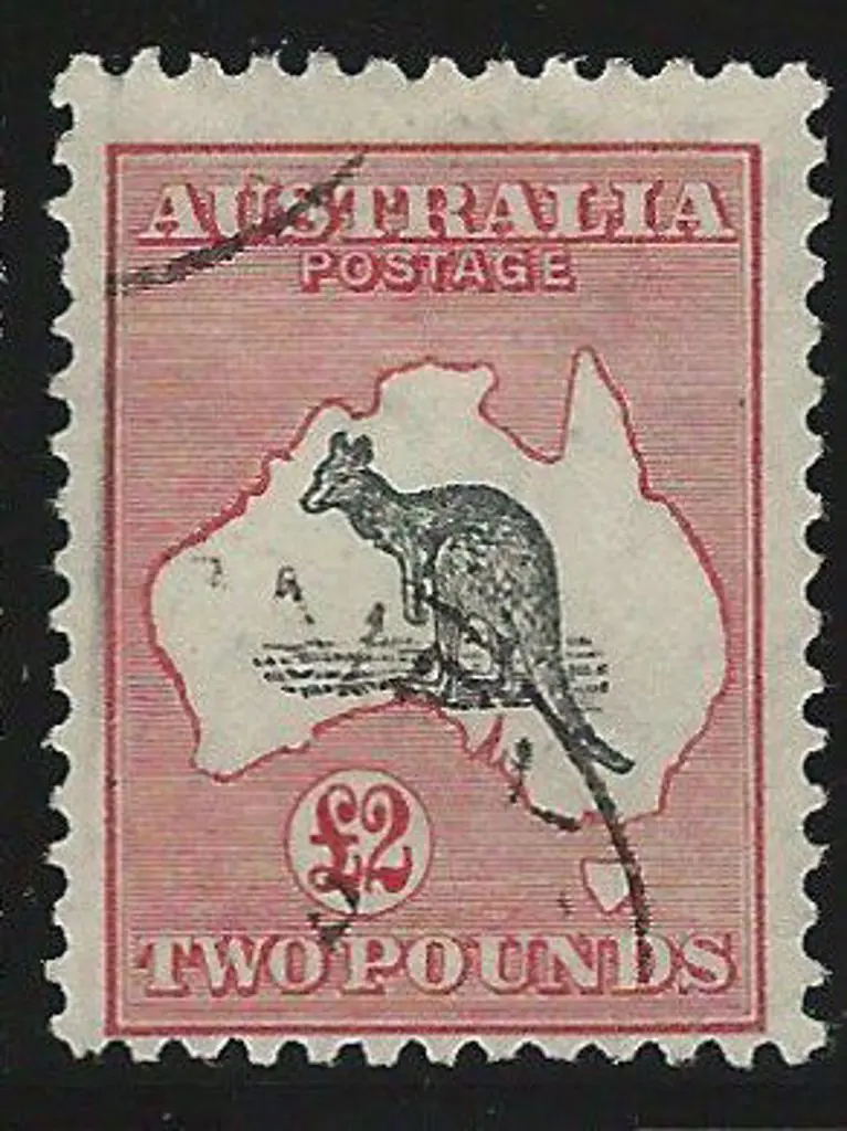 1931-47 CofA £2 grey & rose-crimson with "cut in ... Image 1++