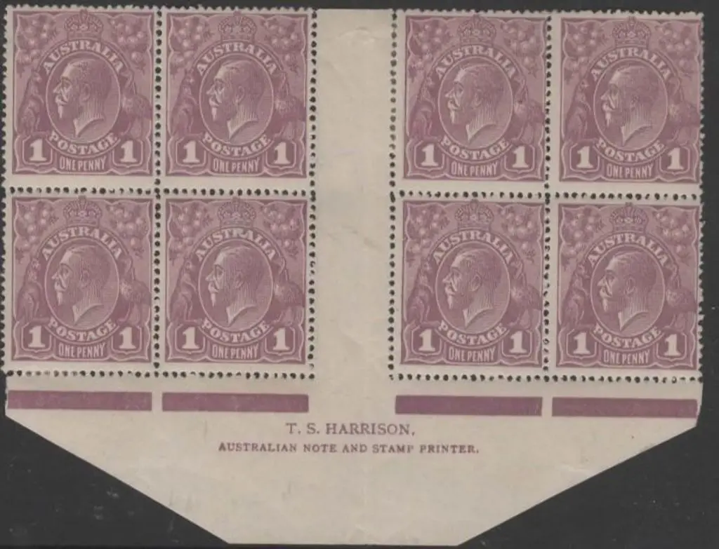1914-20 Single wmk 1d violet Harrison two line ... Image 1++