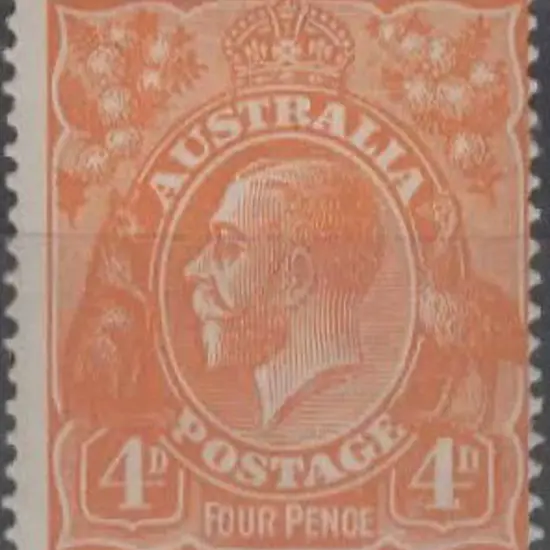 1914-20 Single wmk 4d orange with inverted wmk. ...