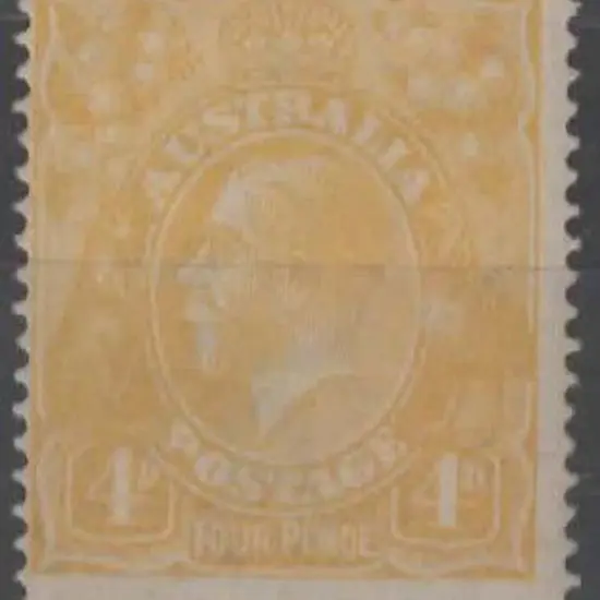 1914-20 Single wmk 4d lemon. Fresh MLH & centred ...