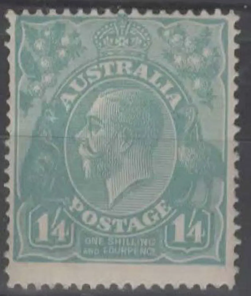 1914-20 Single wmk 1/4 turquoise MLH. Centred ... Image 1++