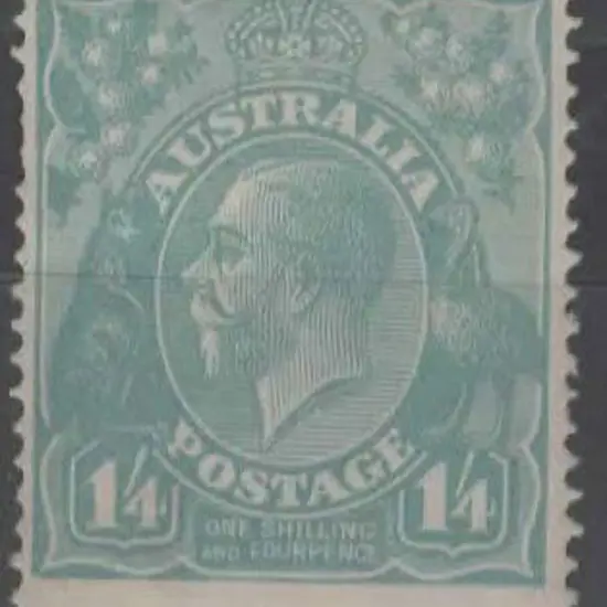 1914-20 Single wmk 1/4 turquoise MLH. Centred ...