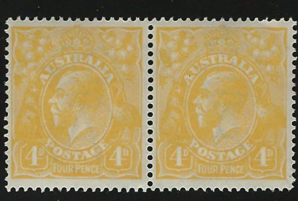 1914-20 Single wmk 4d pale orange-yellow horiz ... Image 1++