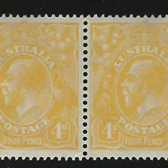 1914-20 Single wmk 4d pale orange-yellow horiz ...