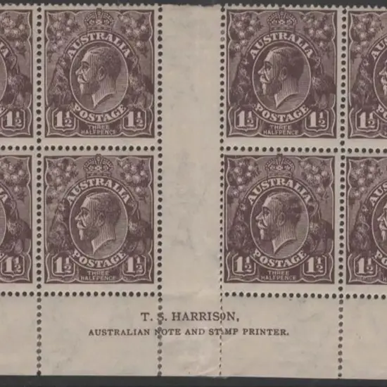 1918-20 Large Mult Perf 14 1½d black brown ...