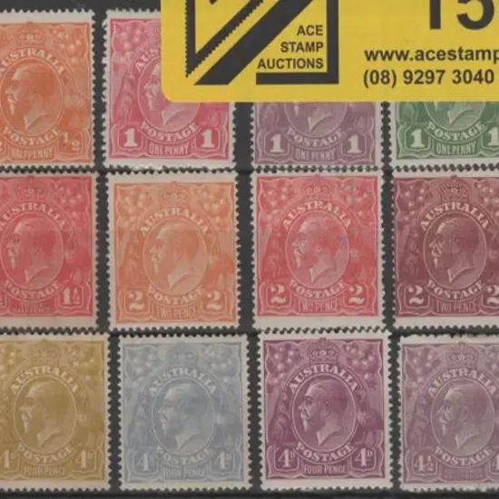 1918-23 Single wmk ½d (2 colours), 1d (3), 1½d ...